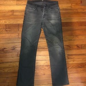 7 For All Mankind High-waist Grey Straight Leg
